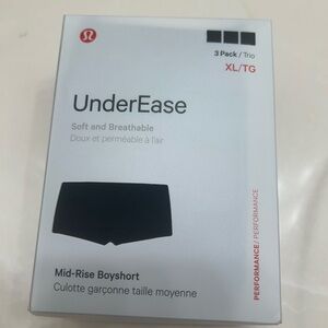 Lululemon Athletica Black 3 pack underease mid-rise boyshort